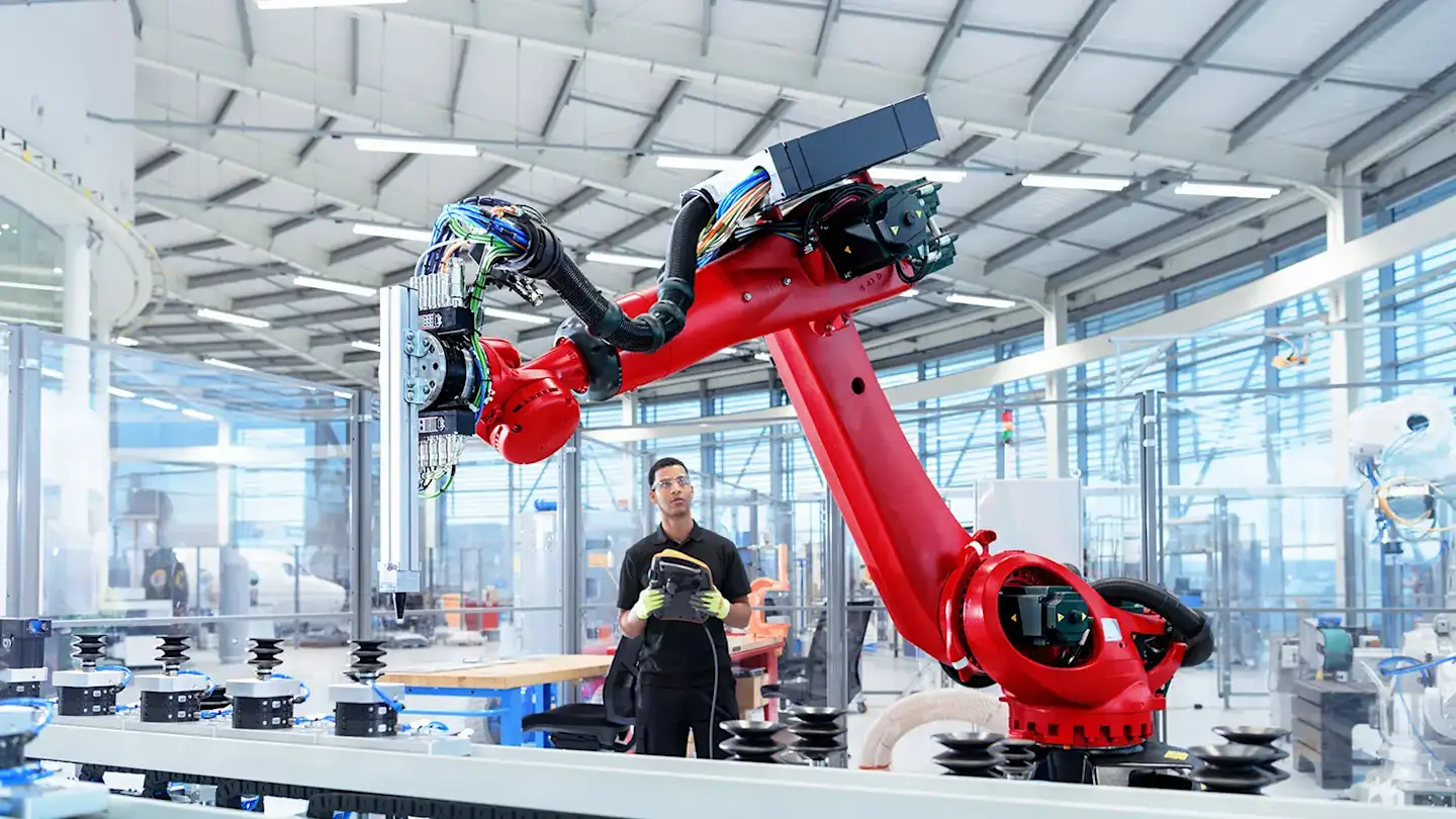 Man controlling a machine